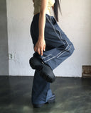 Seukae track two-way banding wide pants