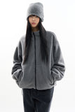 Mockneck low warm fleece zip-up