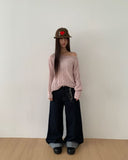 Gyoli cable pattern one-off-shoulder long-sleeved knit