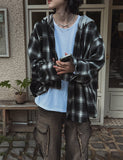 Kitsch hooded balloon check shirt