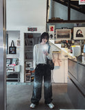 Fiction paint washing denim pants