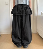 Hyuk Nylon Tiered Banding Skirt Pants