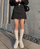 Rank Black Denim Mini Skirt