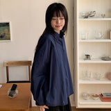 Ebenk Back Ribbon Cotton Over Shirt