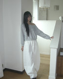 Hiro Ribbon Pocket Wide Cotton Pants