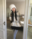 Qwerty Nordic Cable Loose Fit Hood Knit