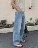 Ice Washed Wide Denim Pants