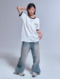 Small Drawing Smile Ringer Short Sleeve Tee