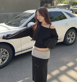 Casual Off-Shoulder Crop Sweatshirt