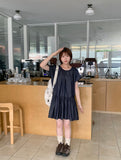 Selverco Layered Shirring Tiered Short Sleeve One Piece