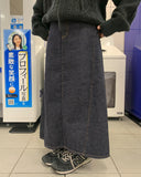 Enkel Bokashi Bijo Denim Long Skirt