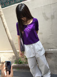 Taeyu Color Button Short Sleeve Tee