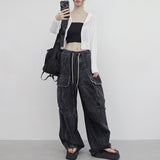Bonhe See-Through Knit Hooded Zip-Up