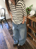 Obe wide denim pants