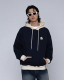 Cream Flower Dot Color Matching Hoodie