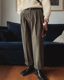 Story peach cotton two tuck pants
