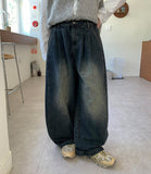 [Unisex] Conden Pintuck Denim Wide Pants