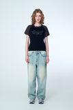 Ribbon Tail Crop Raglan Short Sleeve Tee