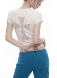 LACE BACK CROSS Short Sleeve Tee