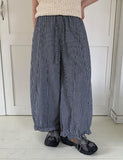 Selvk summer banding wide nylon pants