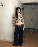 Karim Rose Flower Knit Cardigan