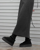 Long slim wool skirt