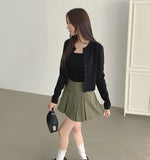 A-Line Pleats Mini Side Zipper Skirt Pants