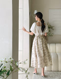Melen Square Neck Puff Blouse