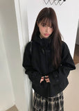 Huen High Neck Duffle Over Wool Hood Midi Coat