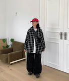 Melta Black Wide Parachute Cargo Denim Pants