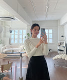 Sorren Puff Half Neck Pearl Knit