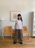 Tahui Snap Bijo Wide Cotton Pants