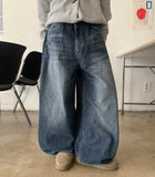 Mentoni Washing Balloon Wide Denim Pants