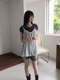 Newco ribbon strap see-through bustier sleeveless