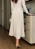 Devella Pleat Banding Long Skirt
