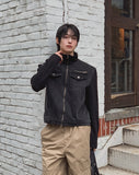 Badon Knit Color Matching Denim Trucker Jacket