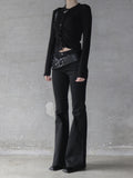 Flap bootcut pants