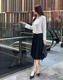 Jemu Satin Flare Midi Skirt