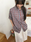 [unisex] Caraniel Check Roll-up Short Sleeve Shirt