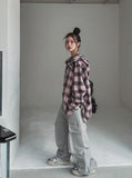 Naming Big Hood Checkered Shirt