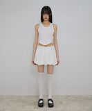 Button Shirred Balloon Skirt