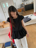 Ahidi Balloon Pumpkin Cap Sleeve Blouse