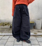 Kigen brushed banding cargo balloon wide pants