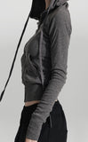 Sand Gray Slim Hood Zipup