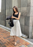 Giet button flare skirt