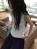 Uta Wavy Flower Punching Layered Sleeveless