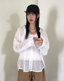 Keon pleats see-through shirt