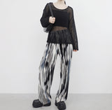 Nuan Color Matching Pattern Pants