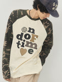 END OF TIME Camo Raglan Long Sleeve T-Shirt