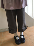 Obnin Capri Ankle Length Button Roll-up Pants